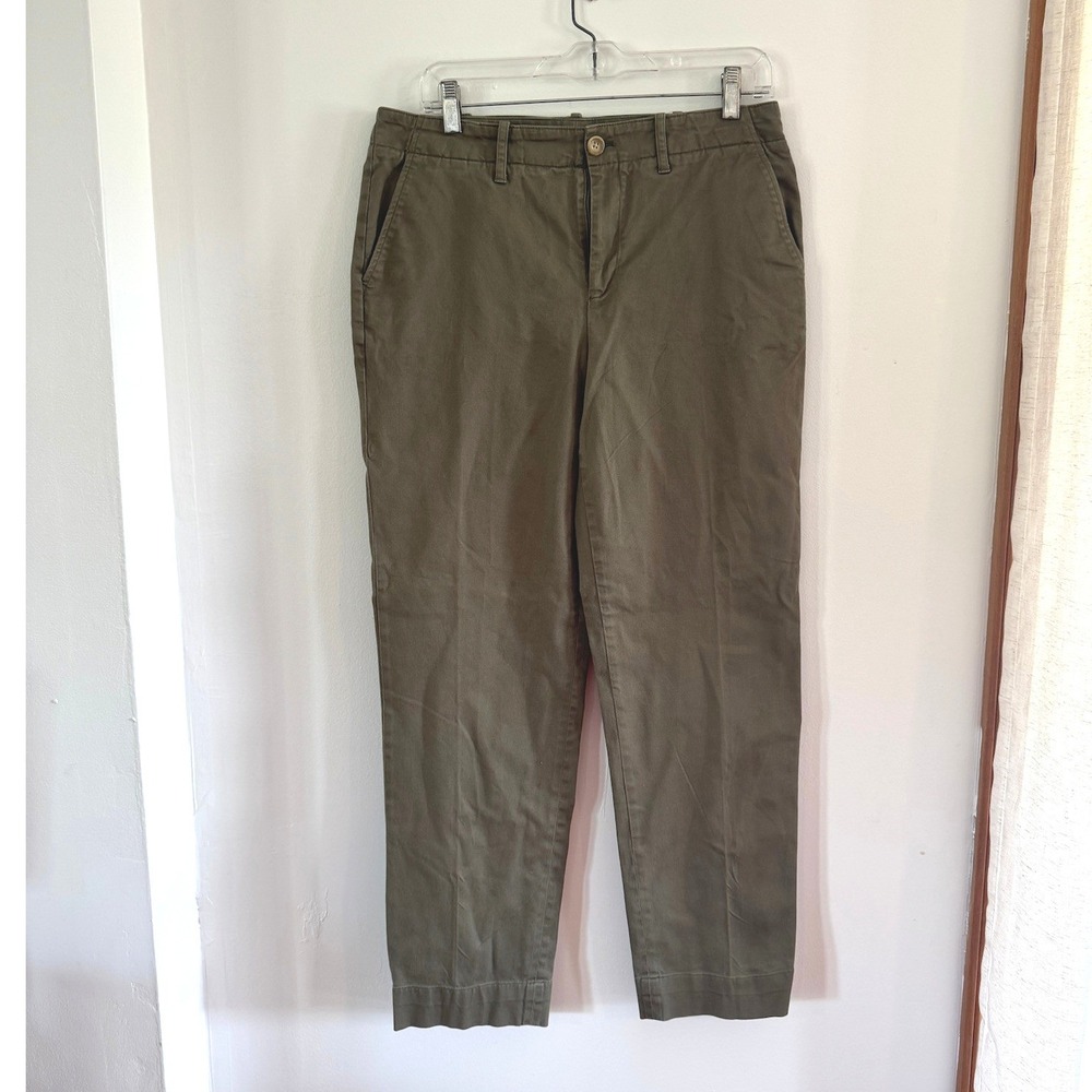Brooks Brothers Chino Pants 8 Olive Green Straight Leg dark academia preppy